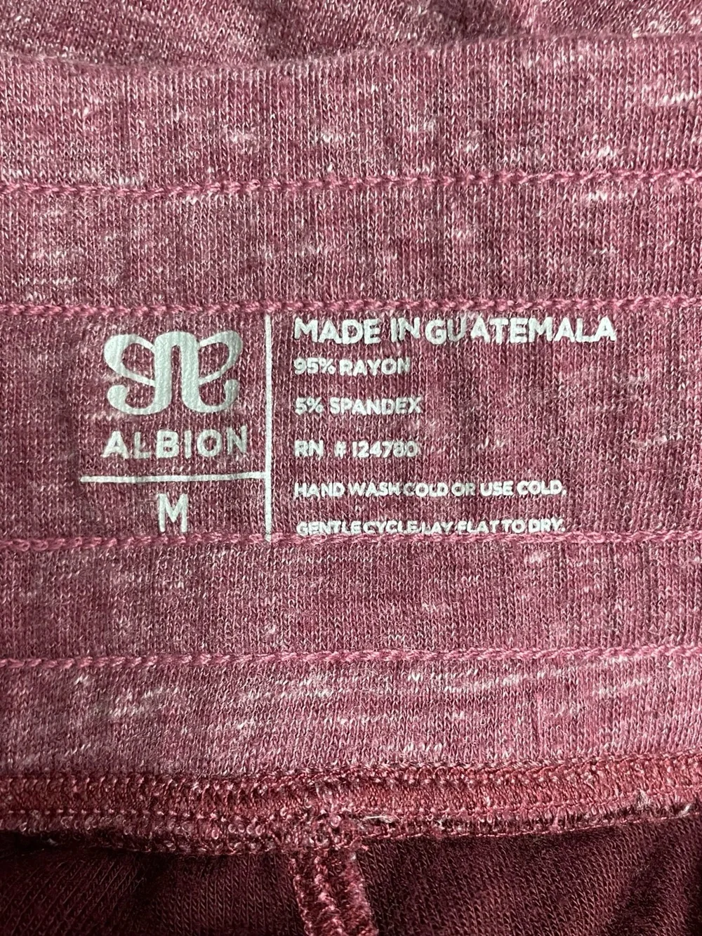 Albion Fit Cabin Fever Pajama Lounge Set Sz Medium Heather Maroon Henley Joggers
